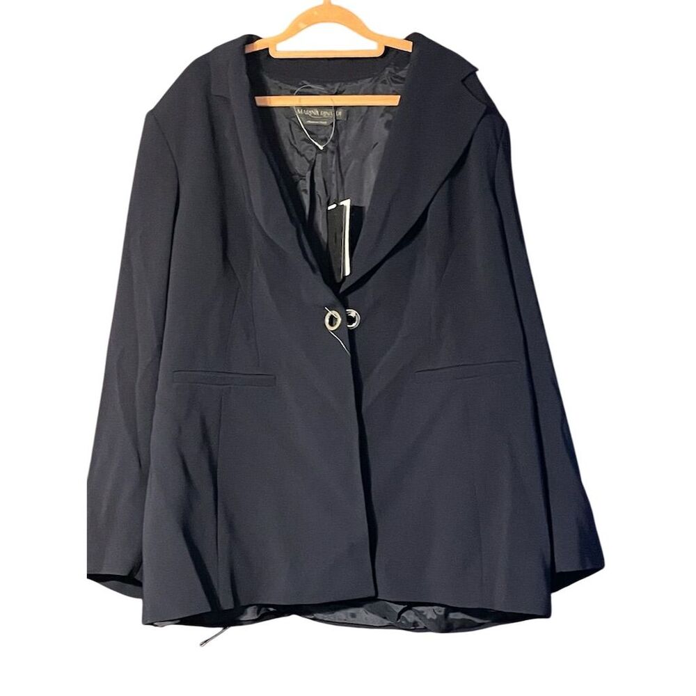 Marina Rinaldi Women's Black Blazer Jacket Size 22 Business Elegant